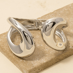 Rounded Open Hinged Cuff Bracelet