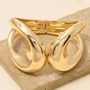 Metallic Round Hinged Cuff Bracelet