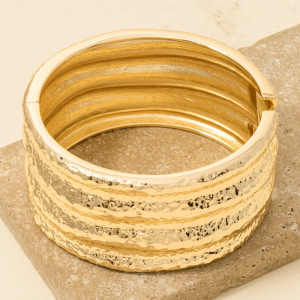 Hammered Wide Bangle Bracelet