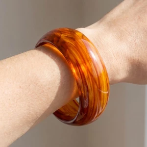 Wide Smooth Round Profile Bangle Bracelet