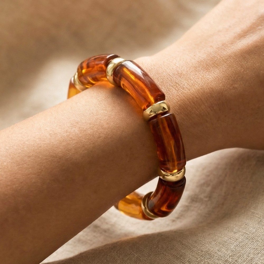 Resin Cylinder Block Bracelet