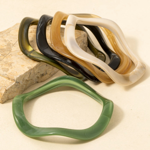 Wavy Resin Tube Bangle Bracelet