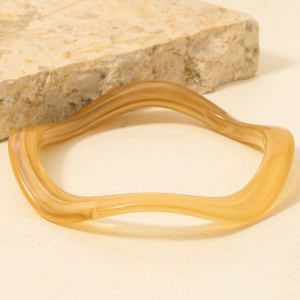 Wavy Resin Tube Bangle Bracelet