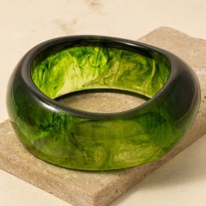 Large Marble Resin Bangle Bracelet