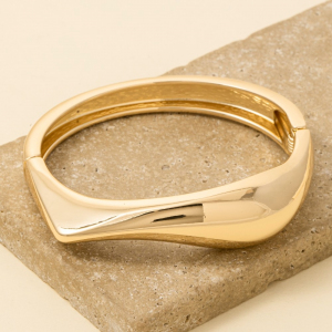 Irregular Shape Hinge Bangle Bracelet
