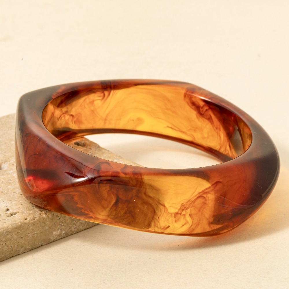 Large Marble Resin Bangle Bracelet
