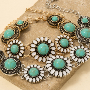 Flower Concho Chain Bracelet