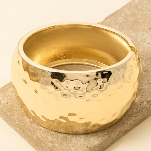 Hammered Wide Hinge Bangle Bracelet