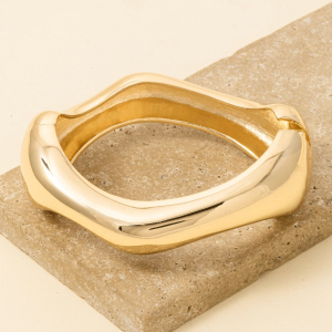 Abstract Wavy Hinge Bangle Bracelet