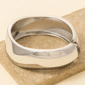 Wide Wavy Hinge Bangle Bracelet