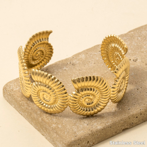 Stainless Steel Sea Shell Cuff Bracelet