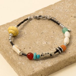 Assorted Mix Beads Adjustable Chain Bracelet