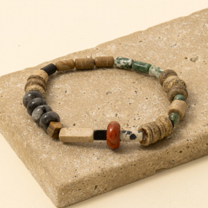 Geometric Mixed Beads Stretch Bracelet