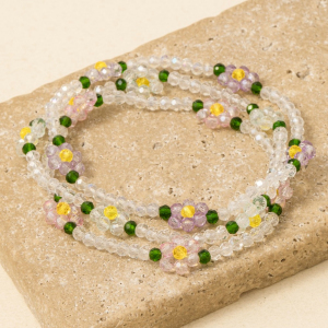 Clear Glass Bead Bracelet 3 Set