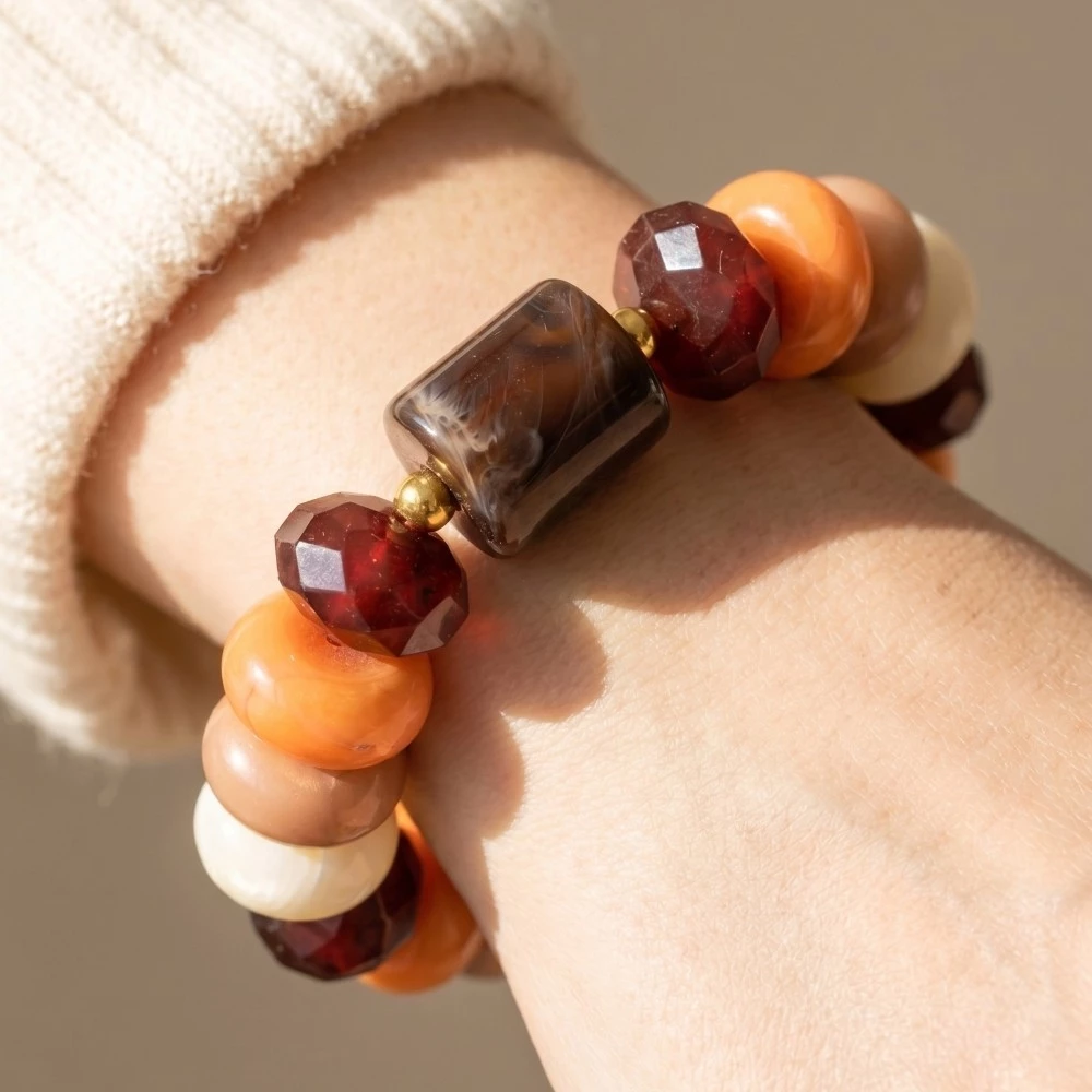 Mixed Marble Resin Beads Bracelet