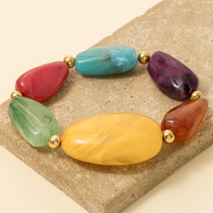 Large Marble Resin Beads Bracelet