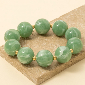 Large Marble Resin Ball Beads Bracelet