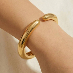 Bold Polished Dome Hinged Bangle Bracelet