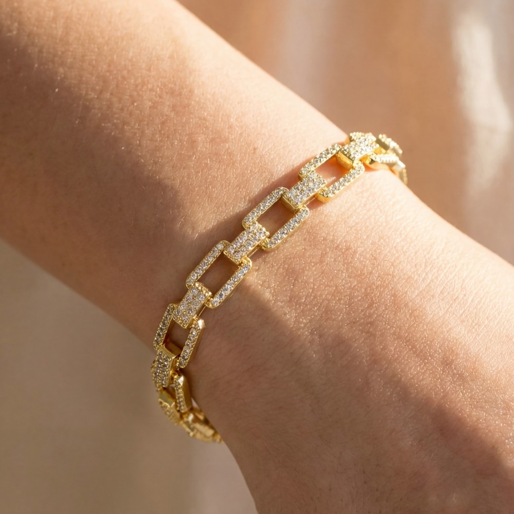 Pave Latch Chain Bracelet