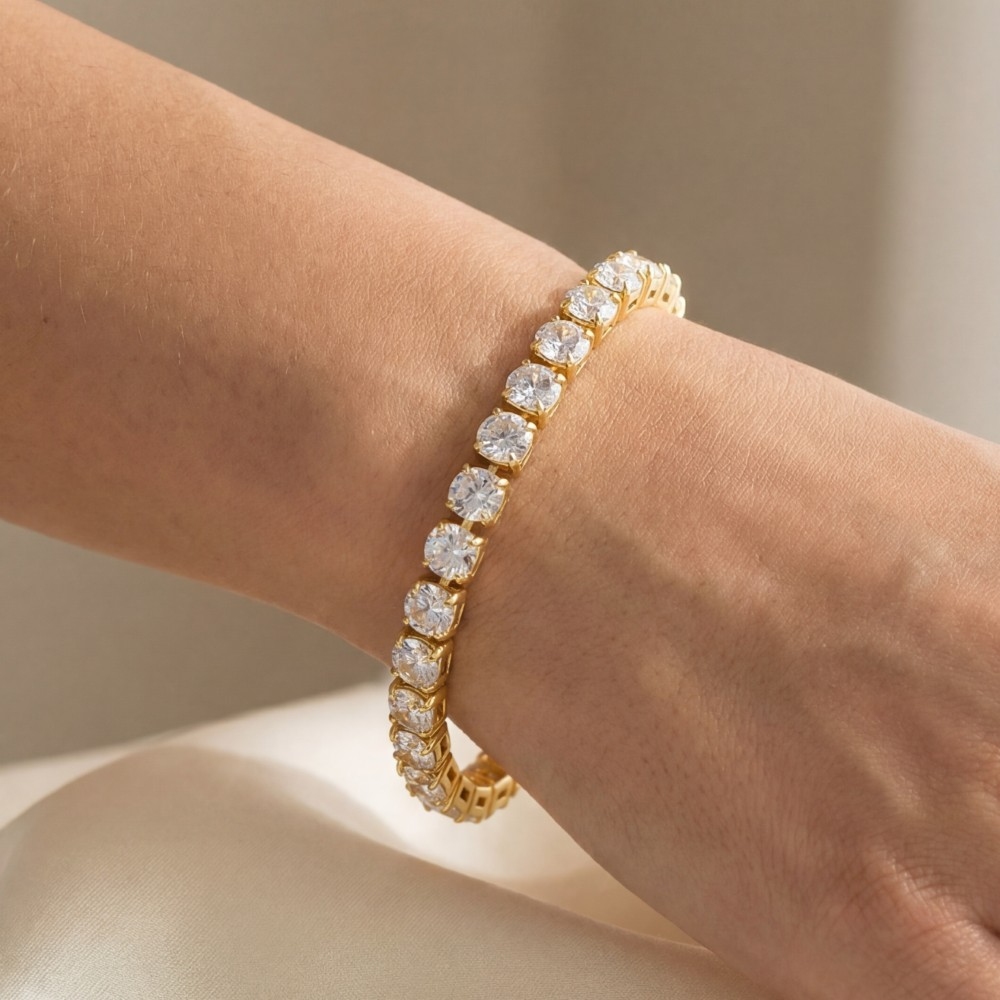 Cz Studded Linked Bracelet