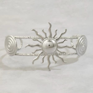 Stainless Steel Celestial Sun Cuff Bracelet