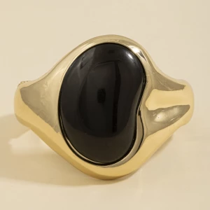 Molten Oval Cabochon Cuff Bracelet