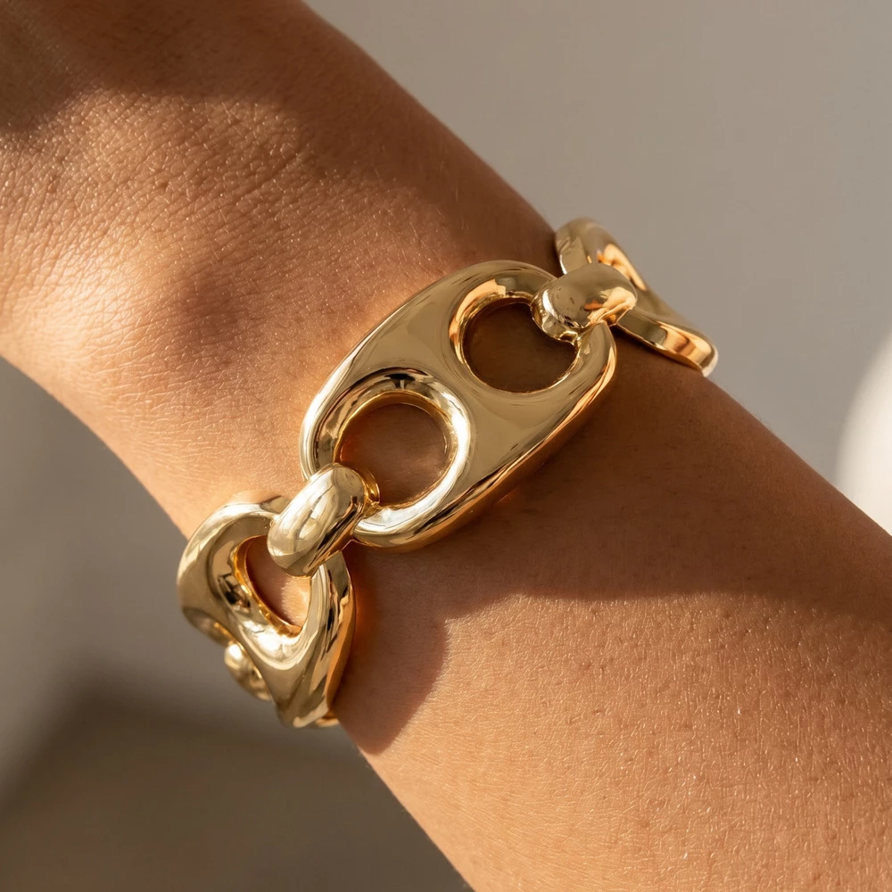 Mariner Link Chain Hinged Bangle Bracelet
