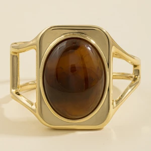 Squared Frame Cabochon Cuff Bracelet