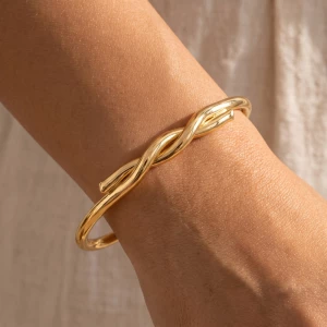 Twisted Crossover Open Cuff Bracelet