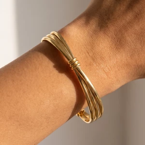 Knotted Multi Strand Wire Cuff Bracelet