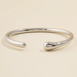 Polished Teardrop Tip Bypass Cuff Bracelet