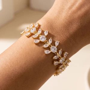 Marquise Cz Vine Leaf Tennis Bracelet