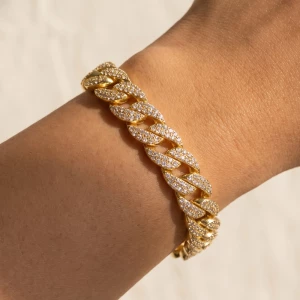 Pave Cz Cuban Curb Chain Link Bracelet