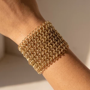 Wide Chainmail Mesh Statement Bracelet