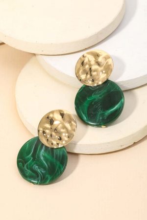 Circle Acetate Disc Drop Earrings
