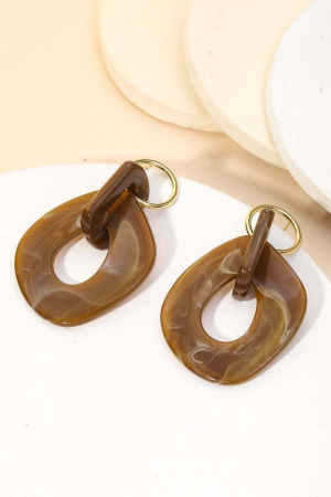 Swirl Acetate Shape Dangle Earrings