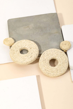 Woven Post Circle Dangle Earrings