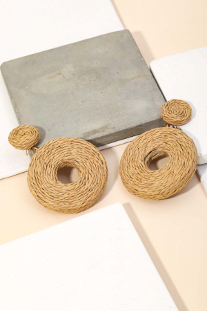 Woven Post Circle Dangle Earrings