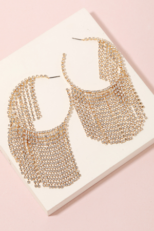 Pave Fringe Hoop Earrings