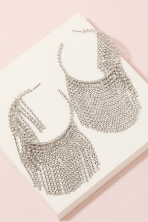 Pave Fringe Hoop Earrings