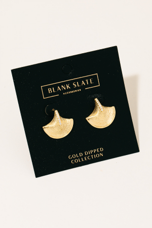 Gold Dipped Tower Fan Earrings