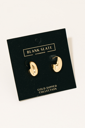 Gold Dipped Oval Hoop Earrings