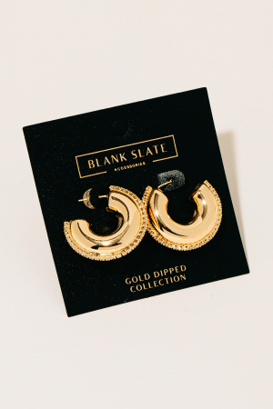 Gold Dipped Wide Round Hoop Earrings