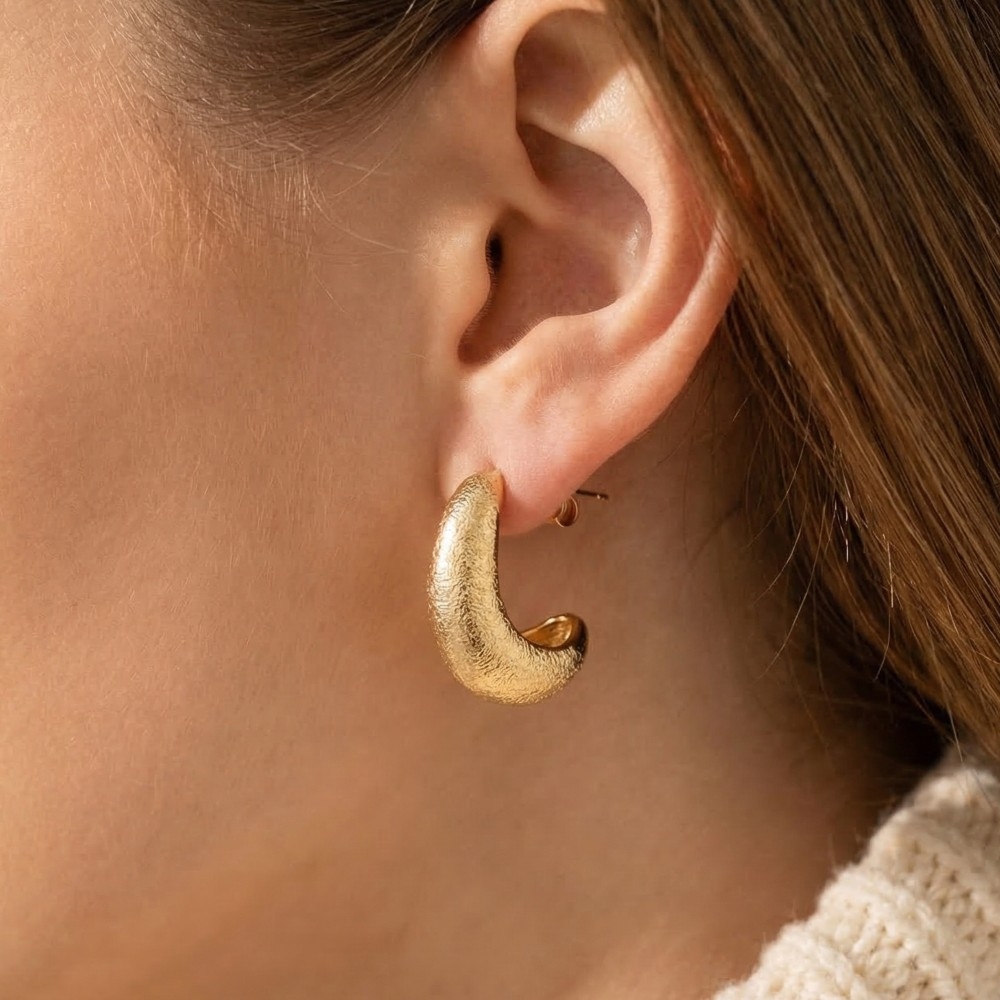 Gold Dipped Half Hoop Earrings