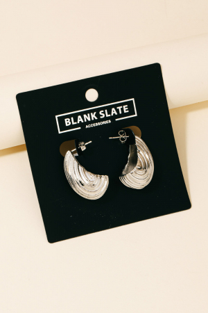 Gold Dipped Half Oval Drop Earrings