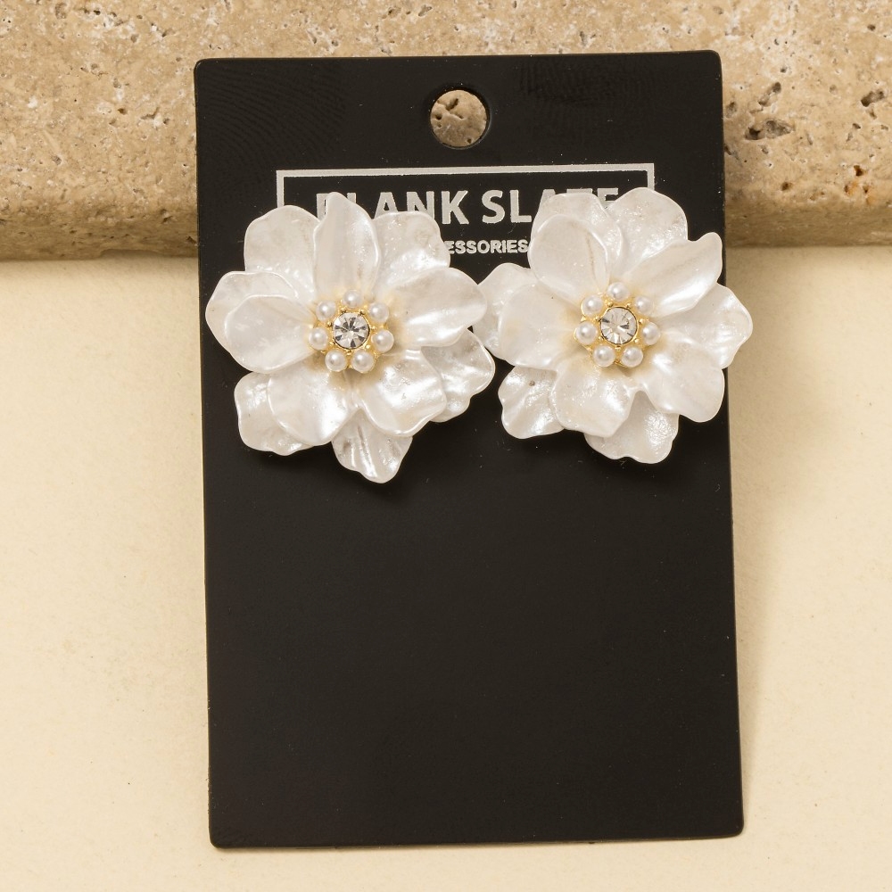 Intricate Acrylic Flower Stud Earrings