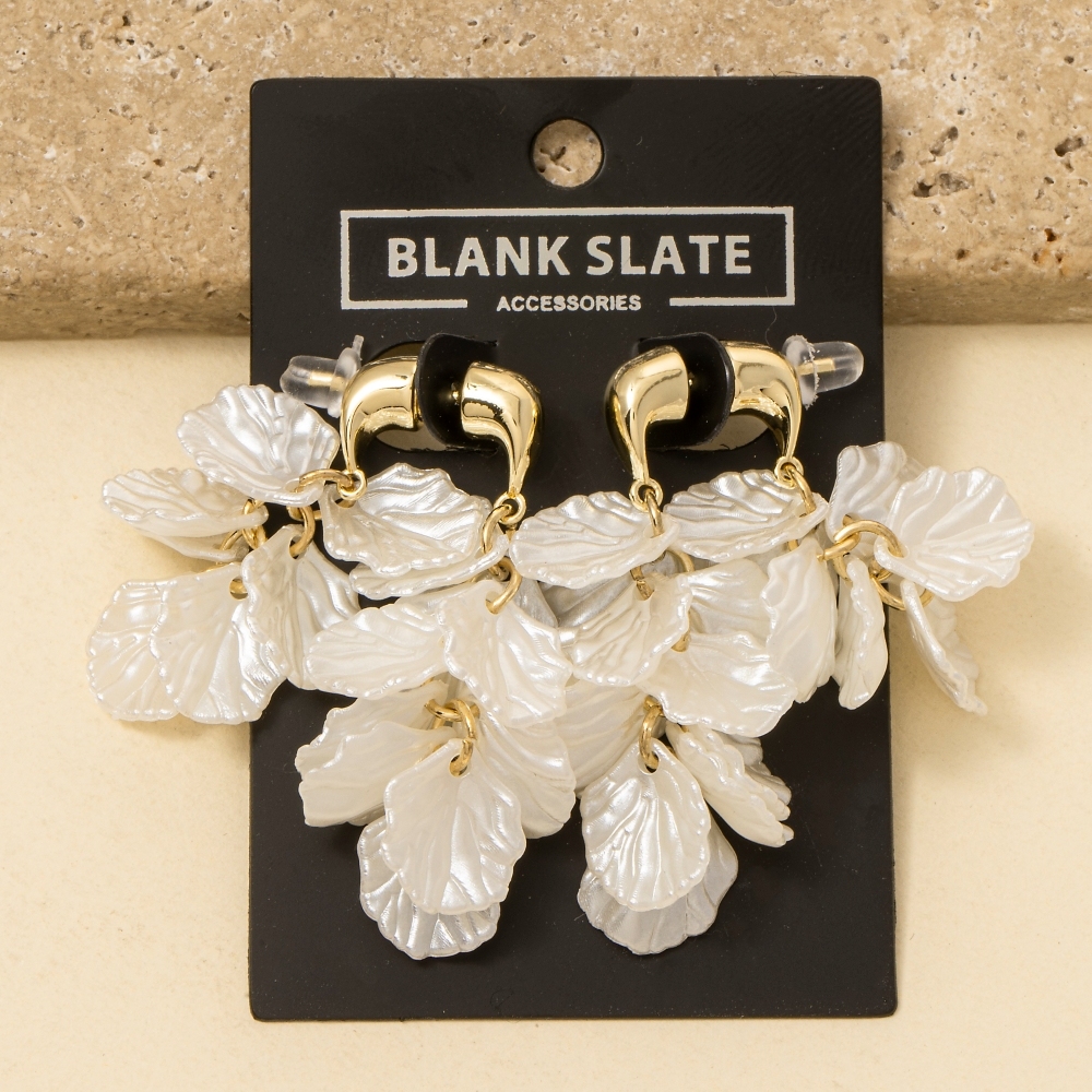 Acrylic Petal Cluster Double Side Dangle Earrings