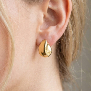 Gold Dipped Chunky Teardrop Stud Earrings