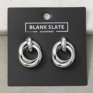 Gold Dipped Triple Ring Doorknocker Earrings