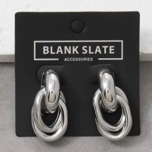 Gold Dipped Polished Double Loop Doorknocker Earrings